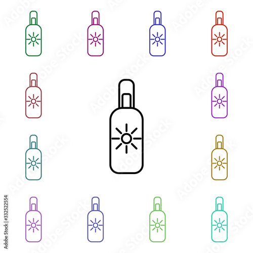 Sunblock line multi color style icon. Simple thin line, outline vector of camping icons for ui and ux, website or mobile application