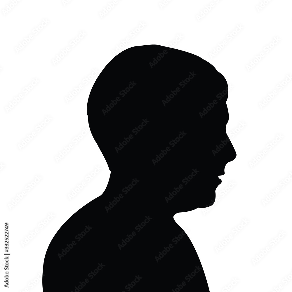 a teenager boy head silhouette vector