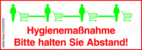 Hygienemaßnahme, Covid-19, Coronavirus, Halten Sie Abstand, Plakat für Supermärkte, Einkaufseinrichtungen, Apotheke, Theke Service, Schlange etc.