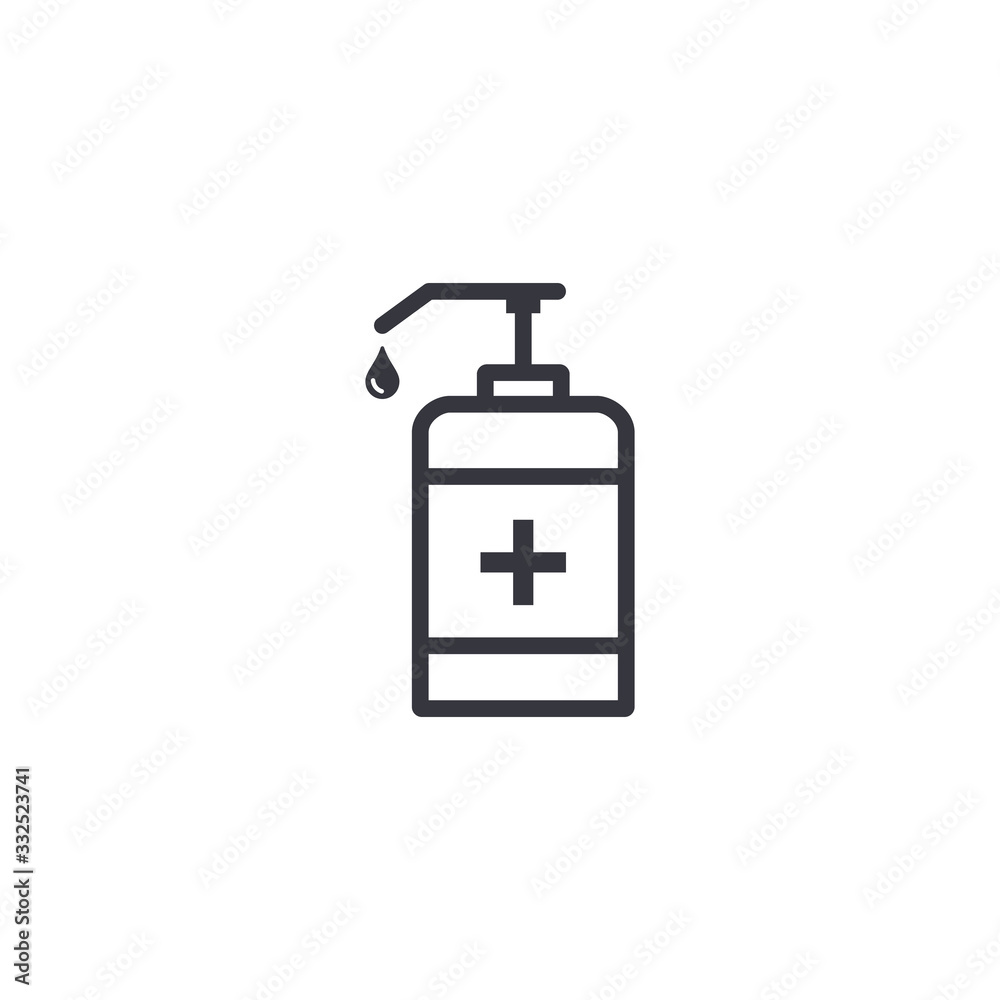 Hand sanitizer bottle icon in trendy flat style isolated on white background. Vector illustration Hand sanitizer bottle icon in trendy flat style isolated on white background. Vector illustration