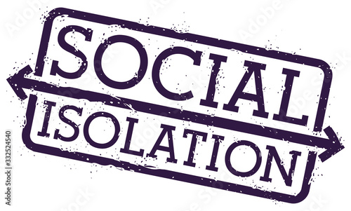 Stamp like Signal Promoting Social Isolation, Vector Illustration