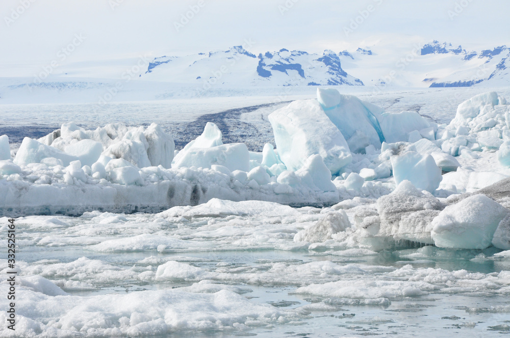 The Jokulsarlon Glacier Lagoon of Iceland.