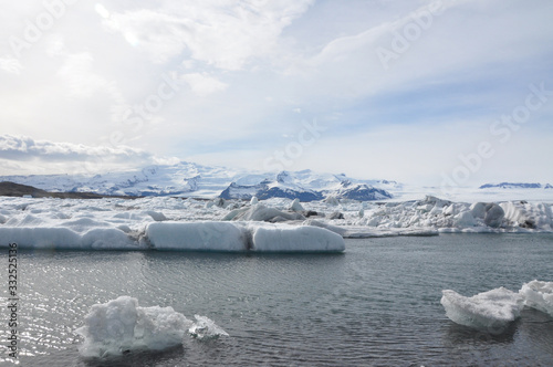 The Jokulsarlon Glacier Lagoon of Iceland.