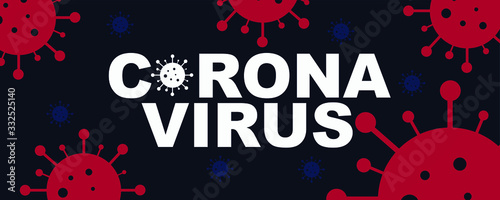 Corona Virus Illustration with red icons