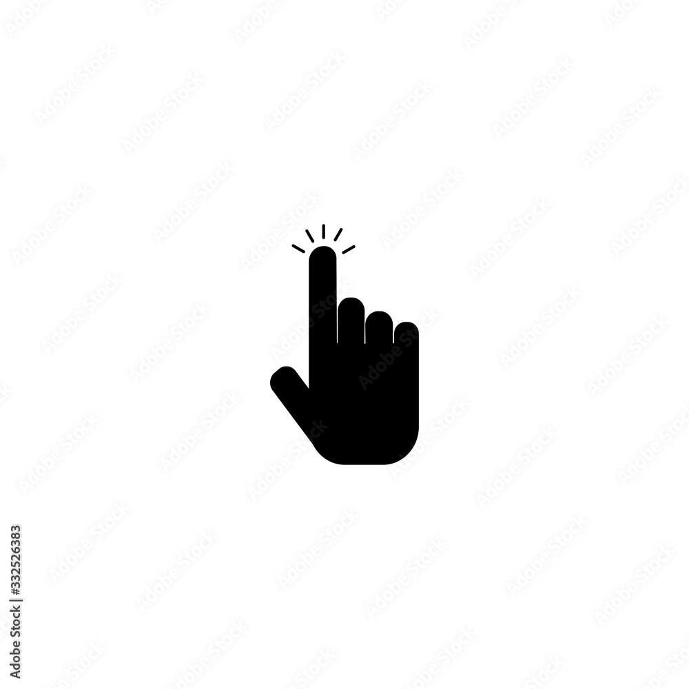 Obraz premium Black hand. Vector choice illustration.Hand click .