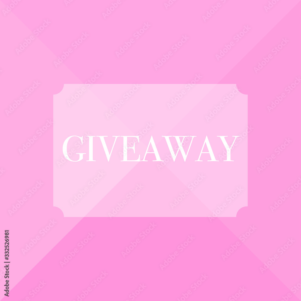 Giveaway design banner on pink background.Vector icon. Giveaway design banner on pink background.Vector icon.