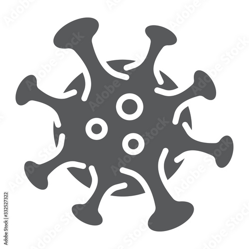 Coronavirus glyph icon, virus and microorganism, covid 19 sign, vector graphics, a solid pattern on a white background, eps 10.