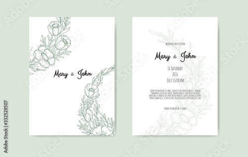 Hand Drawn Floristic Frame Border with Flowers, Branches, Plants. Decorative Outlined Vector Illustration. Floral Design Element.