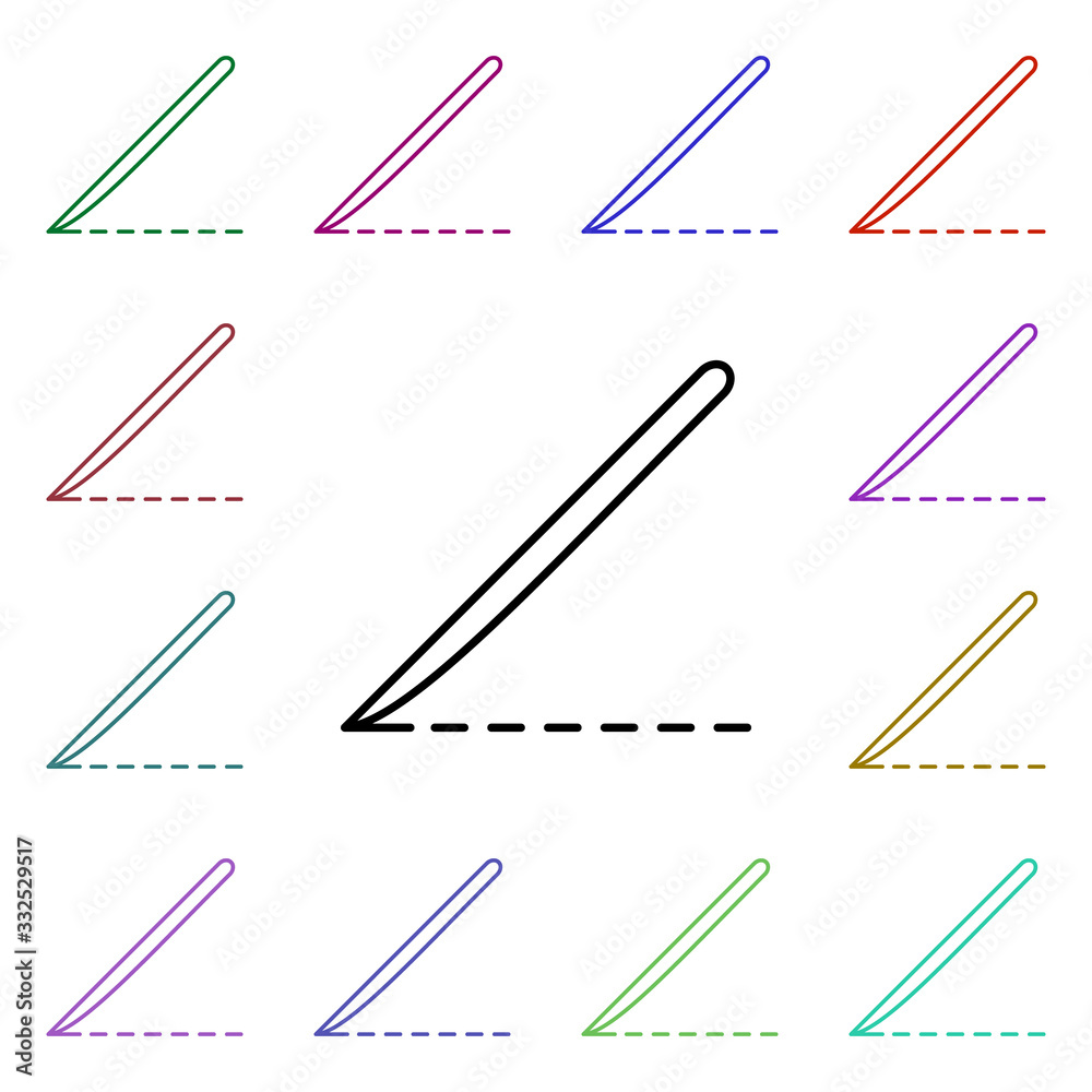 Surgical knife line multi color style icon. Simple thin line, outline vector of hospital icons for ui and ux, website or mobile application Surgical knife line multi color style icon. Simple thin line, outline vector of hospital icons for ui and ux, website or mobile application