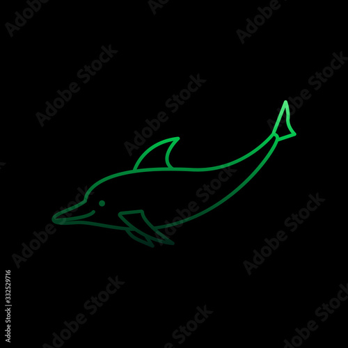 Dolphin nolan icon. Simple thin line, outline vector of marine live icons for ui and ux, website or mobile application photo