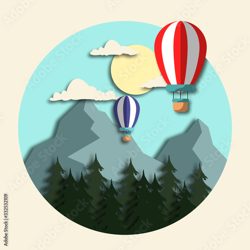hot air balloon landscape