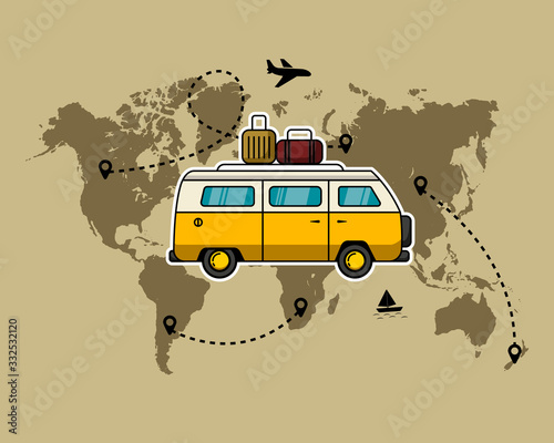 combi traveling around the world photo