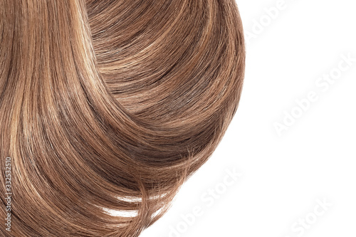 Brown hair on white, isolated
