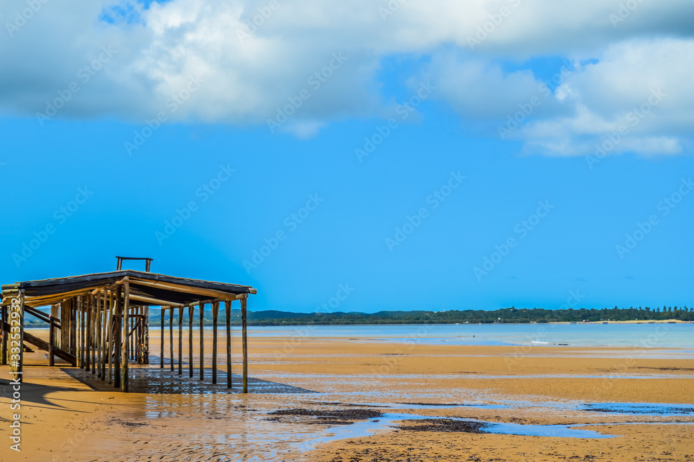Pristine and Turquoise blue green beach under blue sky Portuguese Island in Maputo Mozambique Pristine and Turquoise blue green beach under blue sky Portuguese Island in Maputo Mozambique