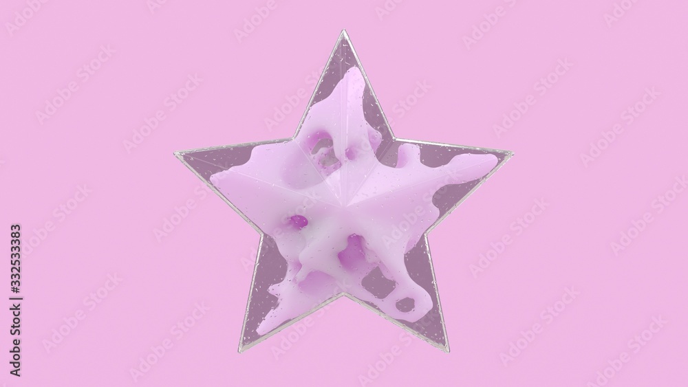 3d illustration of a glass shaped christmas star with weightless substance or cream inside. Perfect futuristic trendy fashion glamour illustration for christmas concept. 3d illustration of a glass shaped christmas star with weightless substance or cream inside. Perfect futuristic trendy fashion glamour illustration for christmas concept.