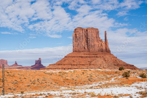 Monument Valley Navajo Tribal Park  West Mitten Butte in the snow
