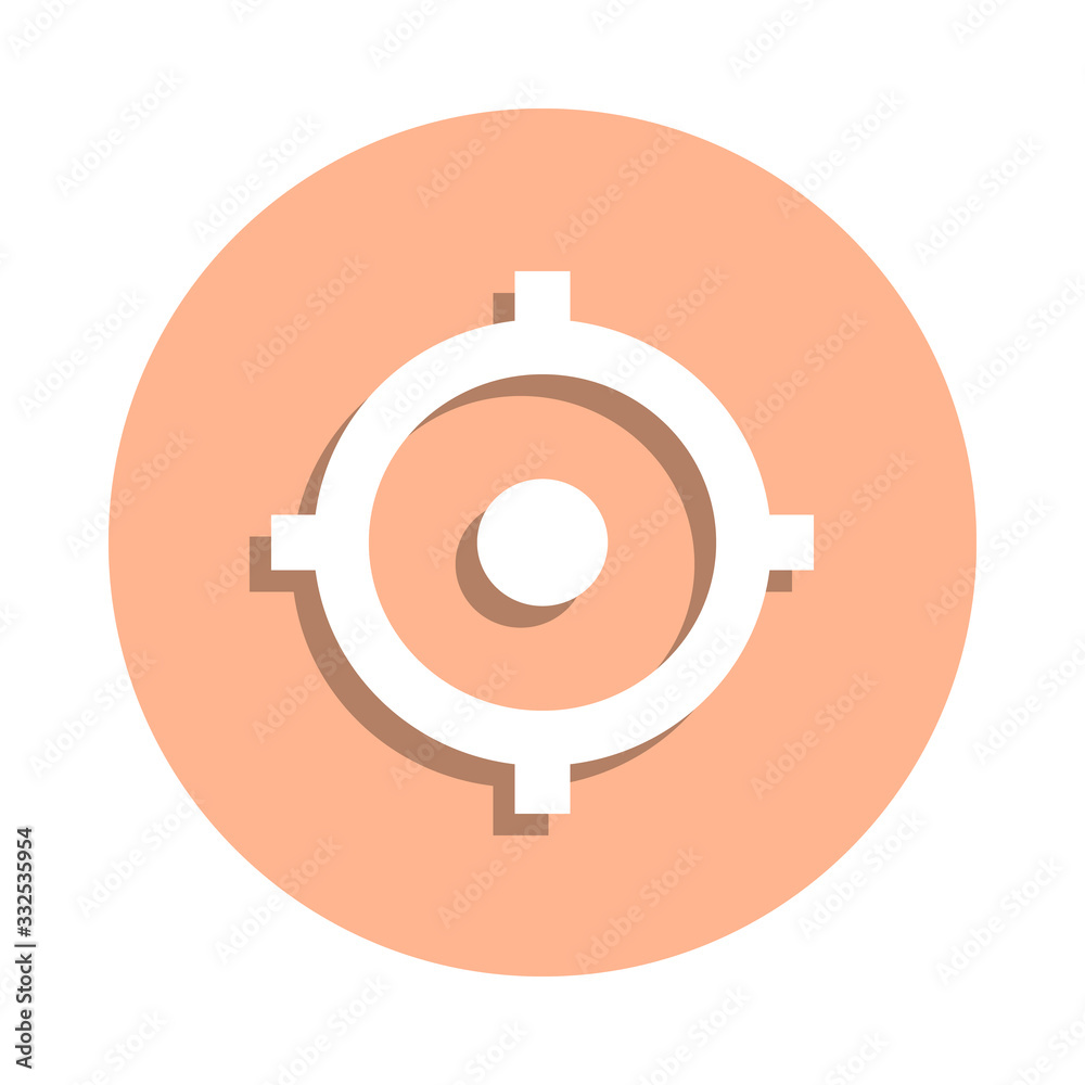 Weapon crosshair badge icon. Simple glyph, flat vector of web icons for ui and ux, website or mobile application Weapon crosshair badge icon. Simple glyph, flat vector of web icons for ui and ux, website or mobile application