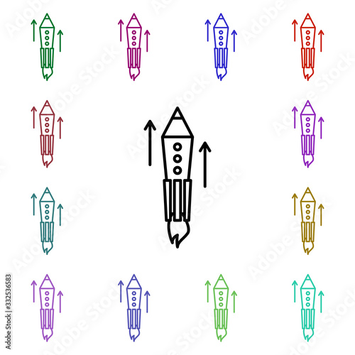 Startup multi color icon. Simple thin line, outline vector of web icons for ui and ux, website or mobile application