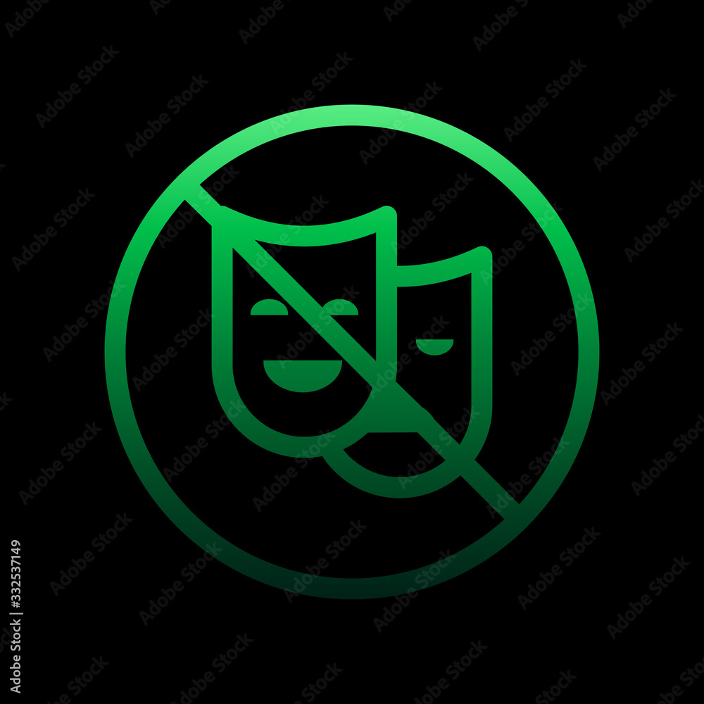 prohibition of theater nolan icon. Simple thin line, outline vector of Ban icons for ui and ux, website or mobile application prohibition of theater nolan icon. Simple thin line, outline vector of Ban icons for ui and ux, website or mobile application