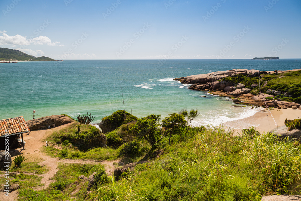 A view of Praia Mole (Mole beach) and Gravata  - popular beachs in Florianopolis, Brazil