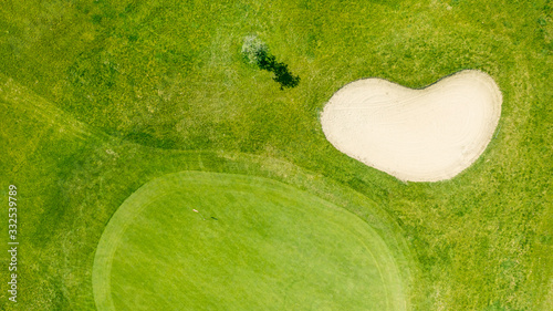 Buraco de campo de golfe, visto de cima