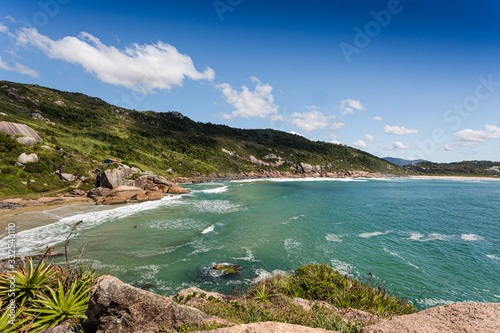 A view of Praia Mole (Mole beach) and Gravata - popular beachs in Florianopolis, Brazil