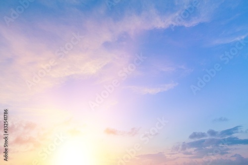 Beautiful colored cloudy sky background