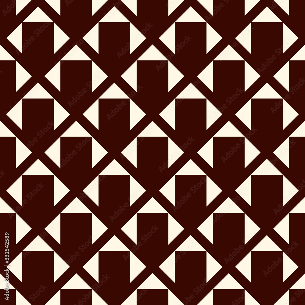 Fototapeta premium Geometric seamless pattern. Minimalist style print. Diamond grid motif ornament. Simple geo mini triangle background