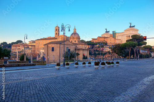 Rome city central area without people