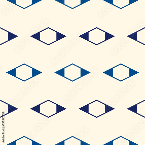 Geometric seamless pattern. Minimal style print. Diamond, rhombus motif ornament. Simple linear geo shapes background