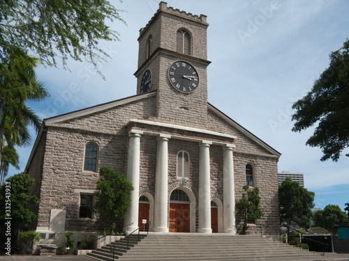 Historic Kawaiahao Church, Honolulu's oldest Christian church, was constructed in 1820 of coral blocks.