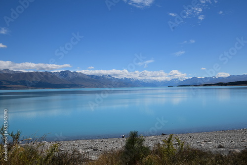 Lake Tekapo with turquoise water