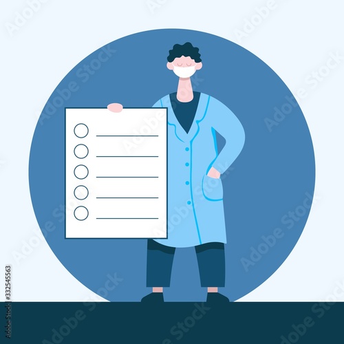 Doctor with a recommendation form.