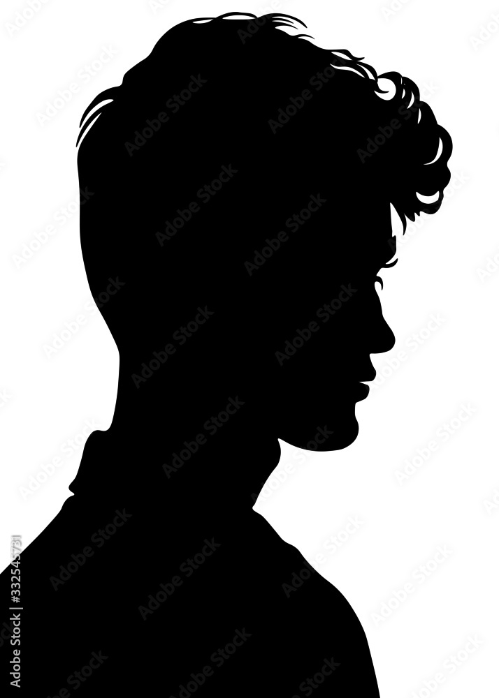 male profile picture, silhouette. 