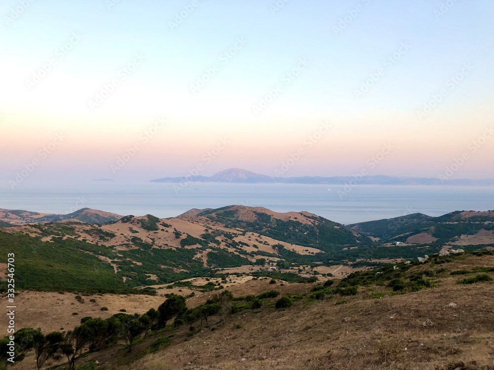Fototapeta premium View of the European Continent (Spain) from Africa (Morocco)