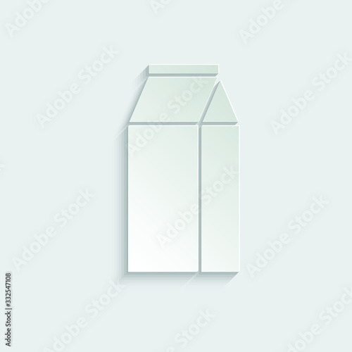 Paper milk pack icon. black vector milk pack  sign 