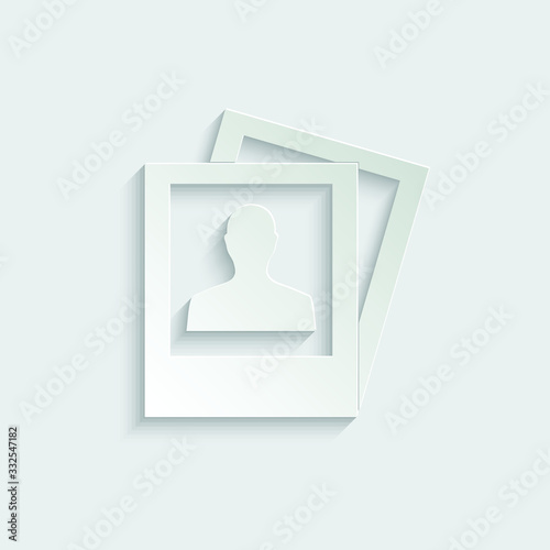 Paper photo icon. black vector photo  sign 