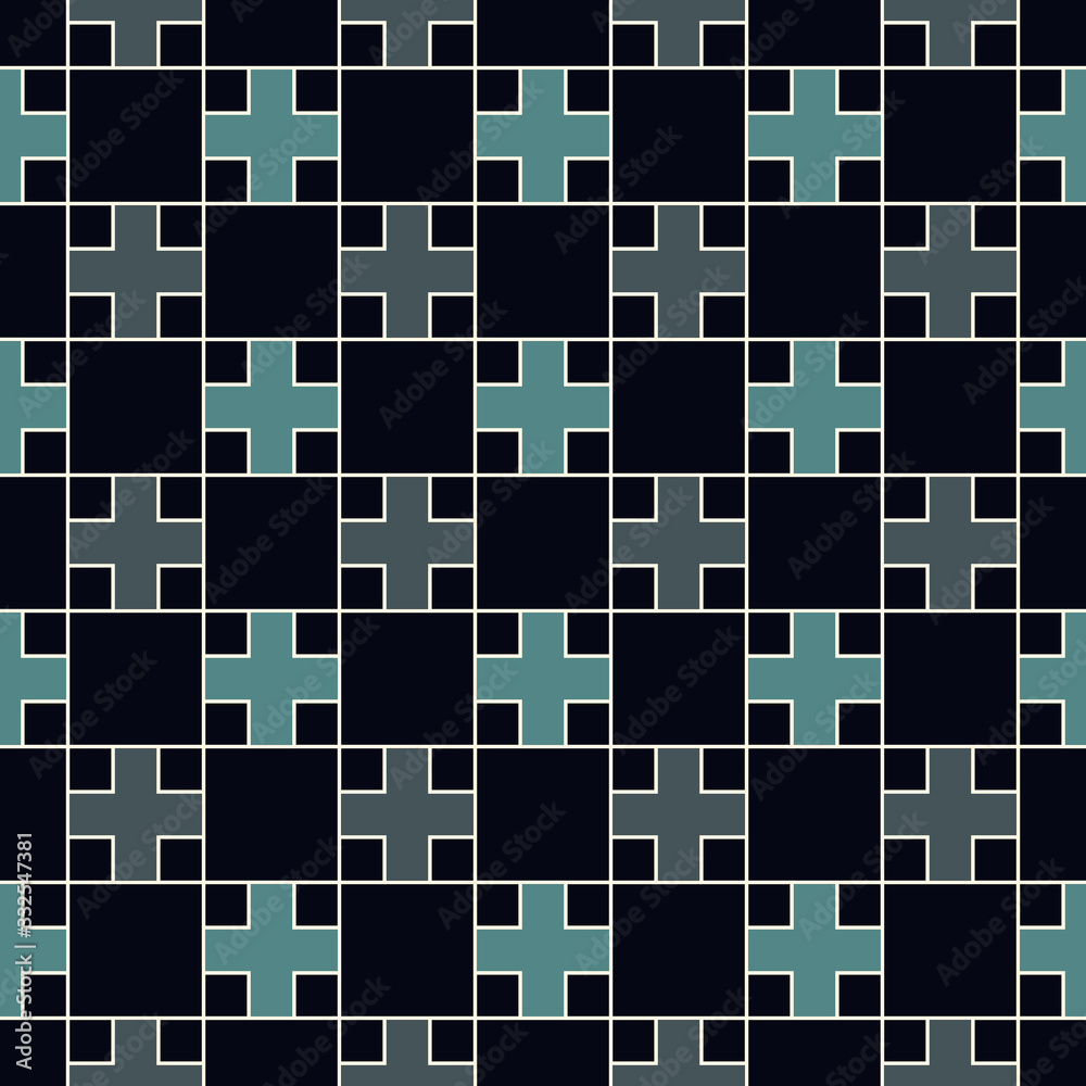 Contemporary geometric pattern. Repeated crosses motif. Geo ornament. Modern abstract background. Seamless surface design. Simple minimalist wallpaper. Grid digital paper, textile print. Vector art Contemporary geometric pattern. Repeated crosses motif. Geo ornament. Modern abstract background. Seamless surface design. Simple minimalist wallpaper. Grid digital paper, textile print. Vector art
