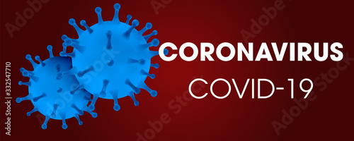Novel Coronavirus COVID-19 medical infection.Virus protection covid19 molecule on red. Dangerous asian ncov corona virus pandemic risk background design.