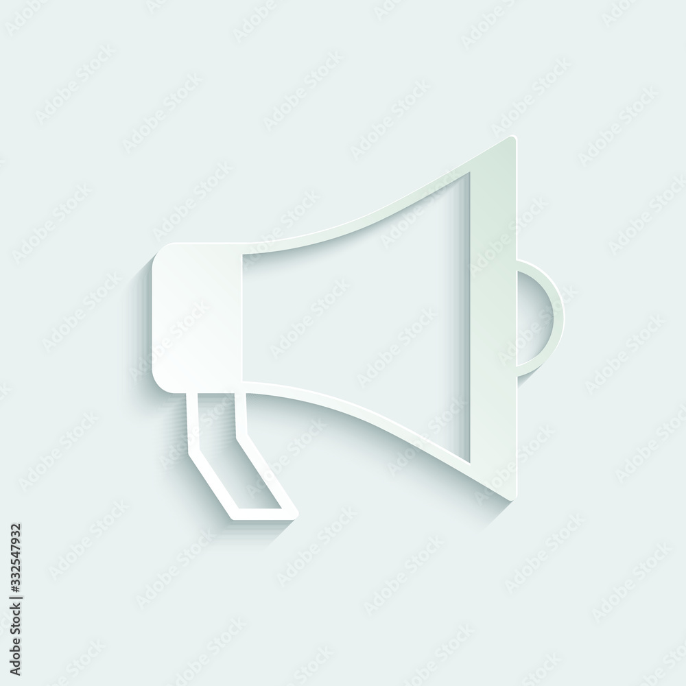 Paper megaphone icon. black vector megaphone sign Paper megaphone icon. black vector megaphone sign