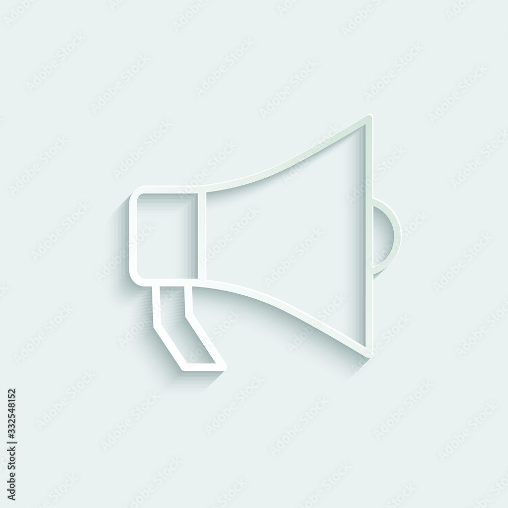 Paper megaphone icon. black vector megaphone sign Paper megaphone icon. black vector megaphone sign