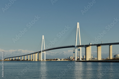 Large bridge in Toyama  Japan