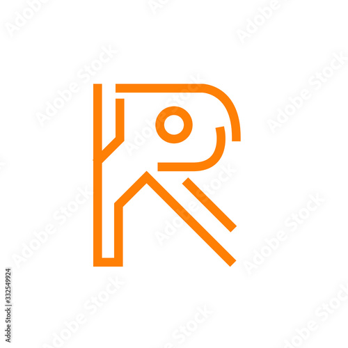 Abstract, modern letter decorative font with gradient and solid. Decorative monogram alphabet