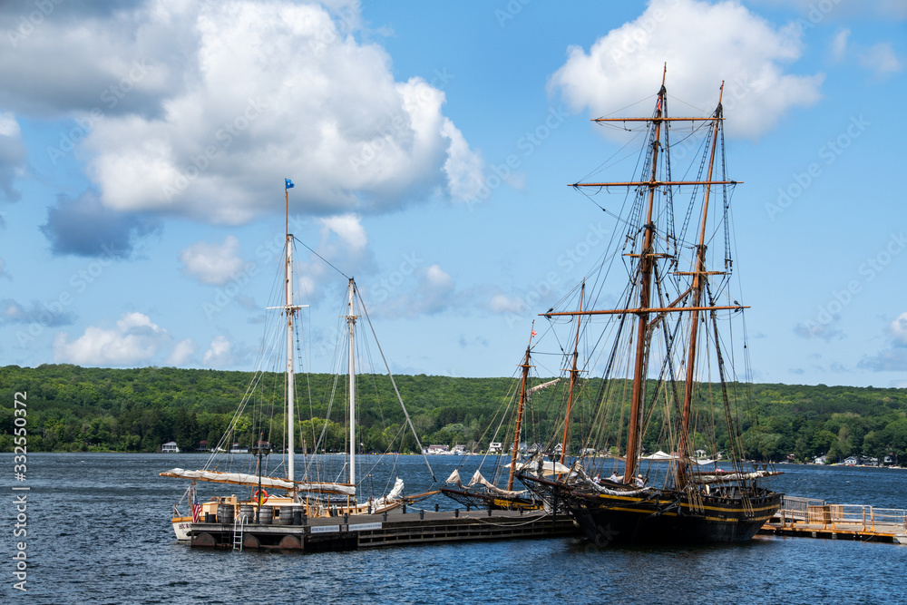 TECUMSETH SHIP and tall sail ships DISCOVERY HARBOUR Ontario Canada