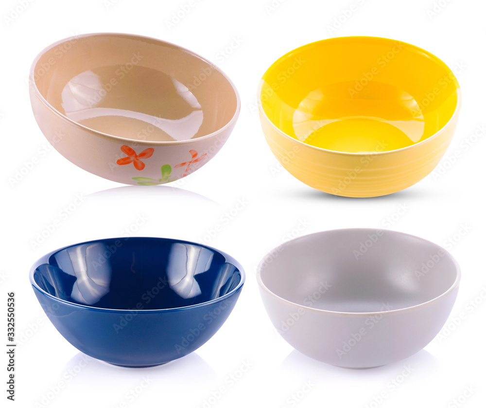 A bowl collection on a white background A bowl collection on a white background