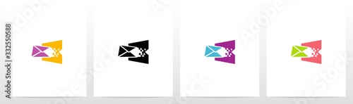 Digital Electronic Mail On Letter Logo Design B