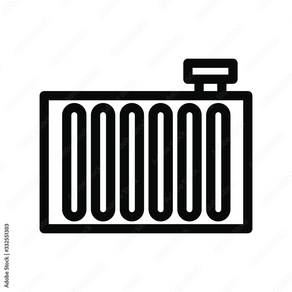 Radiation icon, heating cooling vector emblem isolated illustration , template logo outline solid , background white Radiation icon, heating cooling vector emblem isolated illustration , template logo outline solid , background white