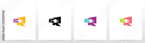 Digital Electronic Mail On Letter Logo Design R