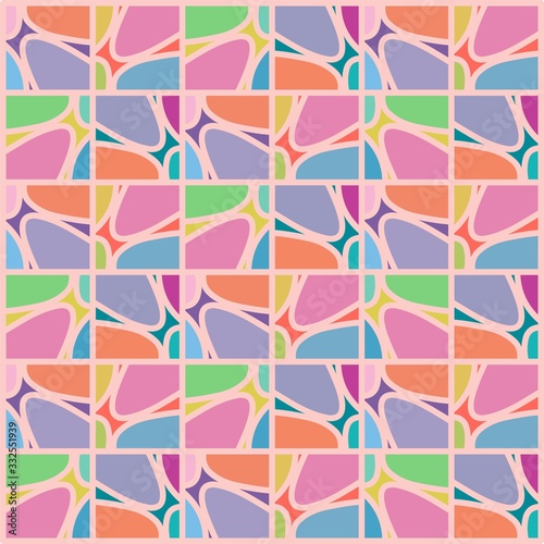 Beautiful of Colorful Triangles, Reapeated, Abstract, Illustrator Geometric Pattern Wallpaper. Image for Printing on Paper, Wallpaper or Background, Covers, Fabrics