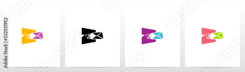 Digital Electronic Mail On Letter Logo Design Z